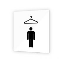 Decoho - Pictogramme panneau signalétique format 9 x 9 cm en Plexi Picto Noir - Modèle Vestiaires Hommes