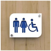 Decoho - Pictogramme plexi toilettes trio hommes/femmes handicapés pmr - Signalétique toilettes