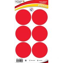 Planche 6 ronds Rouges ø 80mm - 4240282