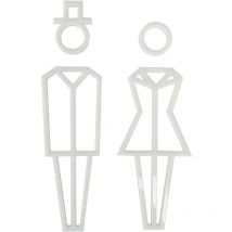 PIctogramme wc Hommes .- Plexi blanc -