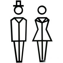 PIctogramme WC Hommes .- Plexi noir -