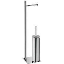 Kiamami Valentina - Pie De Baño Porta Escobilla y Porta Rollo En Acero Cromado Peter