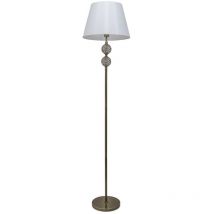 Tegaluxe - Pie de salón cuero bolas cristal copen pantalla blanca 1xE27