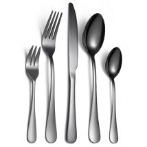 Pièce détachée pour barbecue et plancha, ensemble de couverts en acier inoxydable, lot de 5,noir