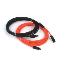 2 x PV Extension Cable, PV1 - F 6.0mm², 1m/each, IP67 MC4 Connector, 10 Gauge Wire (Black + Red), for Solar PV Panels etc.