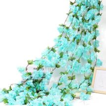 pièces 230 cm vignes de fleurs de cerisier artificielles, plantes suspendues guirlande de soie fausses fleurs de cerisier pour les mariages maison