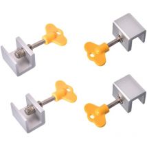 ZVD - Pieces Adjustable Window Door Safety Lock, Aluminum Alloy Sliding Window Latches, for Child Safety Anti-theft Protection