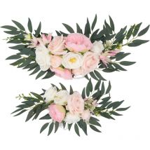 Pièces Arche de mariage Fleurs artificielles Swag Cérémonie de mariage Fausse fleur Panneau de bienvenue Décor floral