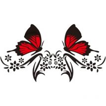 pièces bande de capot de voiture autocollant, motif de fleur de papillon graphique autocollant de carrosserie étanche autocollant pour voiture SUV