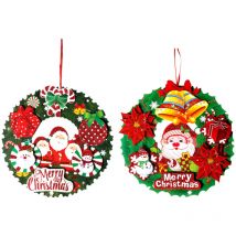 Yzmrbdqc - pièces couronne de noël ornement paillettes 3D couronne de papier conception de noël guirlande suspendue décorations suspendues pour la