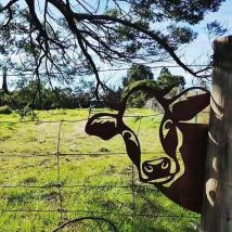 Décoration de jardin en métal représentant une vache, silhouette d'animal à suspendre pour clôture ou arbre, sculpture murale, décorations