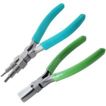 Sunxury - pièces de pinces à bijoux bleues à six sections + pinces en nylon à nez plat vert