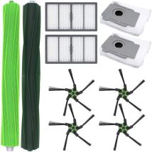 Ersatzteile für iRobot Roomba s9 (9150) s9 s9 Plus (9550) Roboterstaubsauger – 2 Filter, 4 Seitenbürsten, 2 Beutel, 1 Satz Gummibürsten