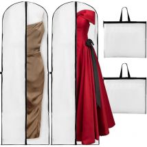 Pièces Housse Vetements à Suspendre, 180x60CM Pliable Housse Robe de Mariée, Anti Poussière Humidité Housses de Vêtements Long, Housse Vetement