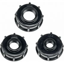 Benobby Kids - Pieces ibc Drain Tank Adapter Plastic Water Tank Lid Adapter to S60x6 ibc Adapters Fittings Thick Threads Taps 1/2 3/4 1 Inch Black