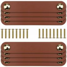 Pieces Leather Handles, Leather Drawer Pulls, Leather Handle for Kitchen Cabinet Handle, with 22mm Screws, for Furniture Kitchen Bathroom Cabinet