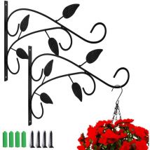ZVD - Pieces Pflanzenhaken zum Aufhängen an der Wand, mit Schraubhalterung, Pflanzenhaken, Laterne, Vogelfutterspender, Metall, Gartenkorb für