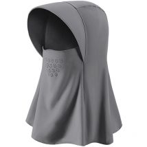 Masque de protection solaire d'été dames en plein air à capuche en soie glacée couvre-chef respirant ouvrir et fermer le trou de cheveux