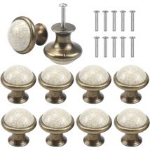 Linghhang - 10PCS Ceramic Door Drawer Handle, 34MM Round Drawer Knobs, Vintage Furniture Knob, Door Knobs, Cabinet Handles for Cupboard a