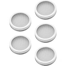 Osqi - Pack of 5 stainless steel germination lids, pot lids, sieve lids for preserving jars, seeds, germination sieve