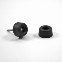 Pied Support Butée Porte Abattant Tiroir Couvercle à Visser Plastique pvc noir Diamètre 25 mm Hauteur 10 mm - Ajile