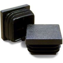 Ajile - Embout Insert Protection à Ailettes Entrant Patin Pied de Chaise Meuble Mobilier Tubulaire Carré en Plastique NOIR Pour Tube 25 x 25 mm