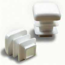 Embout Insert Protection à Ailettes Entrant Patin Pied de Chaise Meuble Mobilier Tubulaire Carré en Plastique blanc Pour Tube 16x16 mm - Ajile