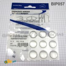 Ajile - Pied Adhésif Cylindrique Transparent Diamètre 20 mm Épaisseur 6,2 mm x 9 pièces