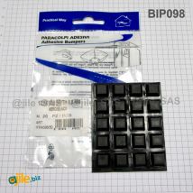 Pied Adhésif Carré Noir 12,5 x 12,5 mm Épaisseur 5,8 mm x 20 pièces - Ajile