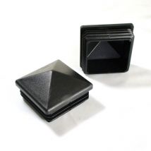 Embout Plastique Carré pyramidal pour tube 70 x 70 épaisseur 2,0 à 5,0 mm noir - Ajile