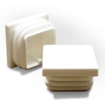 Embout Carré à Ailettes en Plastique blanc pour Pied Tube de Chaise et Table de Dimension extérieure 110x110 mm - Ajile