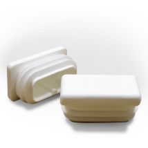 Embout Rectangulaire blanc pour tube de dimension 50x10 mm et d'épaisseur 1,0-2,0 mm - Ajile