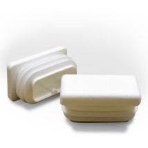 Embout Rectangulaire blanc pour tube de dimension 80x20 mm et d'épaisseur 1,0-4,0 mm - Ajile