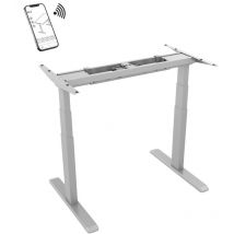 Kimex - Pied de bureau motorisé assis-debout, Hauteur 62- 128 cm, Gris - Connecté