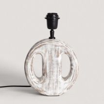 Iluzzia - Pied de Lampe à Poser en bois Chandra Naturel
