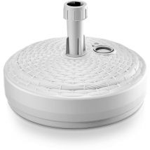 Markenartikel - Pied de parasol, support parasol, maintien, polyrotin 39x39x13cm forme/couleur Rond blanc