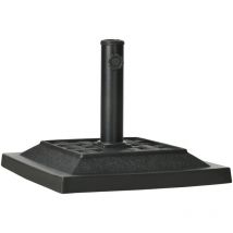 Pied de parasol carré aspect rotin tressé sonny noir