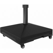 Outsunny - Pied de parasol carré avec 4 roulettes et poignée hdpe noir