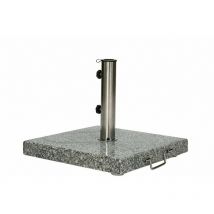 Pied De Parasol en Granit Noir et blanc Carre 20kg