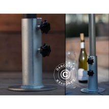 Dancover - Pied de parasol pour terrasse en bois, Argenté