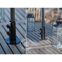 Dancover - Pied de parasol pour terrasse en bois, Noir