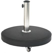 Pied de parasol rond à roulettes - Béton - 25 Kg