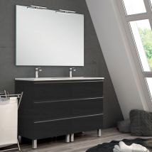 Pompesguinardloisirs - Meuble de salle de bain 6 tiroirs palma - Ebony - 120cm - Ebony