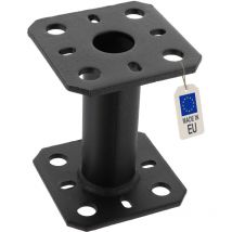 Pied de poteau à embase carré zingué noir à visser - 80 x 80 x 100 x 5,0 mm