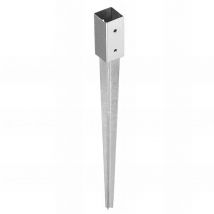 Fixtout - Pied de poteau de jardin carré zingué à enfoncer - 46 x 550 x 1,5 mm