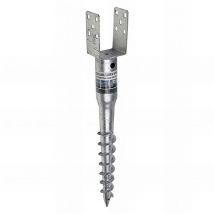 Fixtout - Pied de poteau de jardin en u zingué à tarauder - 90 x 685 x 1,8 mm