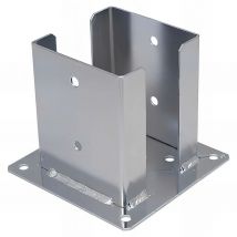 Fixtout - Pied de poteau fendu carré galvanisé à visser - 122 x 150 x 2,5 mm