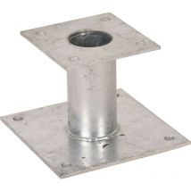 Pied de poteau fixe 150mm double platine galvanisé à chaud