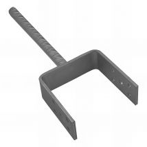 Fixtout - Pied de poteau léger en u zingué à ancrer - 101 x 100 x 5 mm