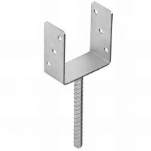 Fixtout - Pied de poteau lourd en u zingué à ancrer - 141 x 120 x 4 mm